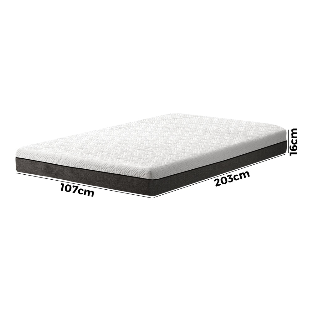 Bedra King Single Mattress Cool Gel Memory Foam No Spring 16cm-Mattress-PEROZ Accessories