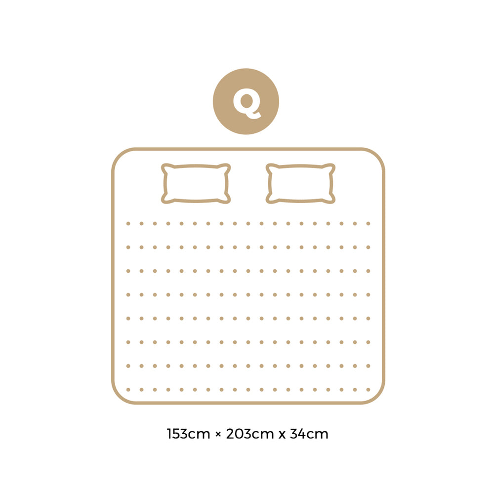 Bedra Queen Mattress Cool Gel Foam Pocket Spring 34CM with Pillows-Mattress-PEROZ Accessories