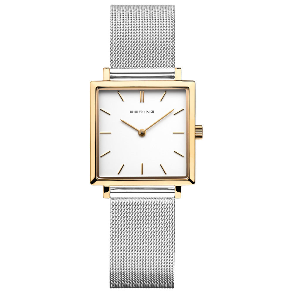 Bering Classic 26mm Polished Gold Case and Silver Strap Watch-PEROZ Accessories