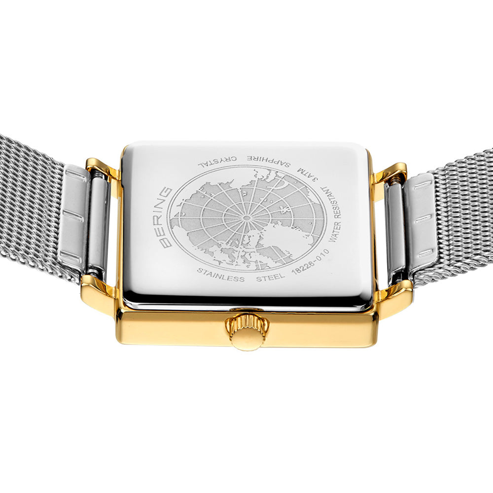 Bering Classic 26mm Polished Gold Case and Silver Strap Watch-PEROZ Accessories