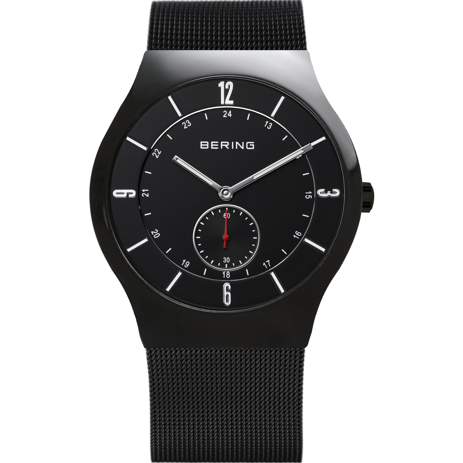 Bering Classic Brushed Black Mesh Watch-PEROZ Accessories
