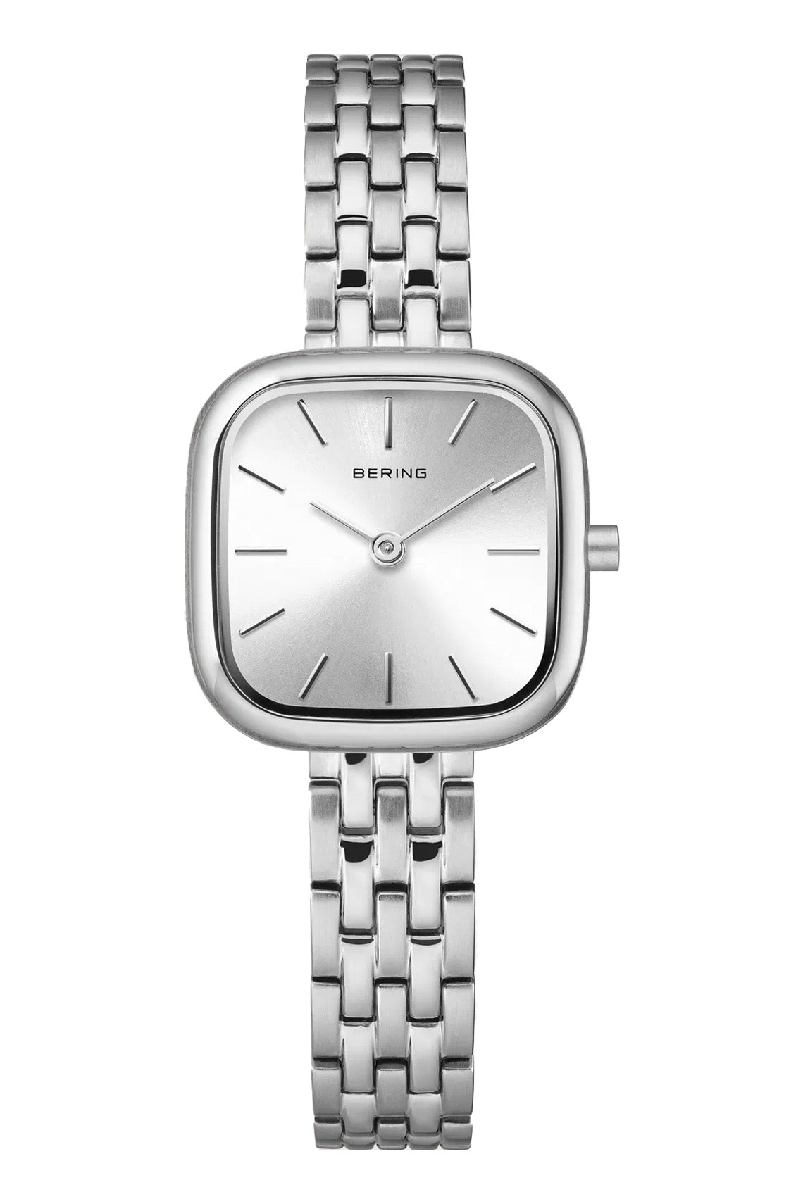 Bering Classic Ladies 26mm Square Case Silver Metal Strap Watch-PEROZ Accessories