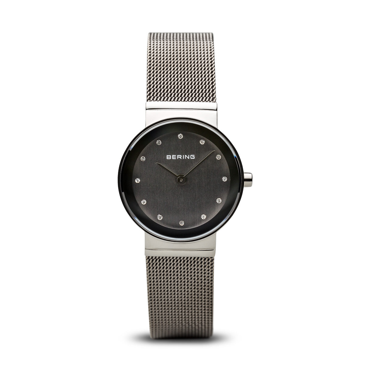 Bering Classic Polished Silver Mesh Swarovski Watch-PEROZ Accessories