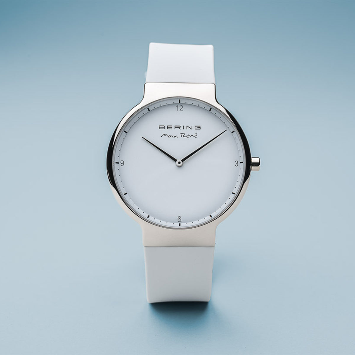 Bering Max René Polished Silver White Watch-PEROZ Accessories