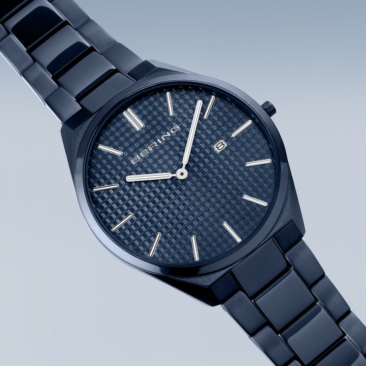 Bering Ultra Slim 40mm Blue Stainless Steel Strap Watch-PEROZ Accessories