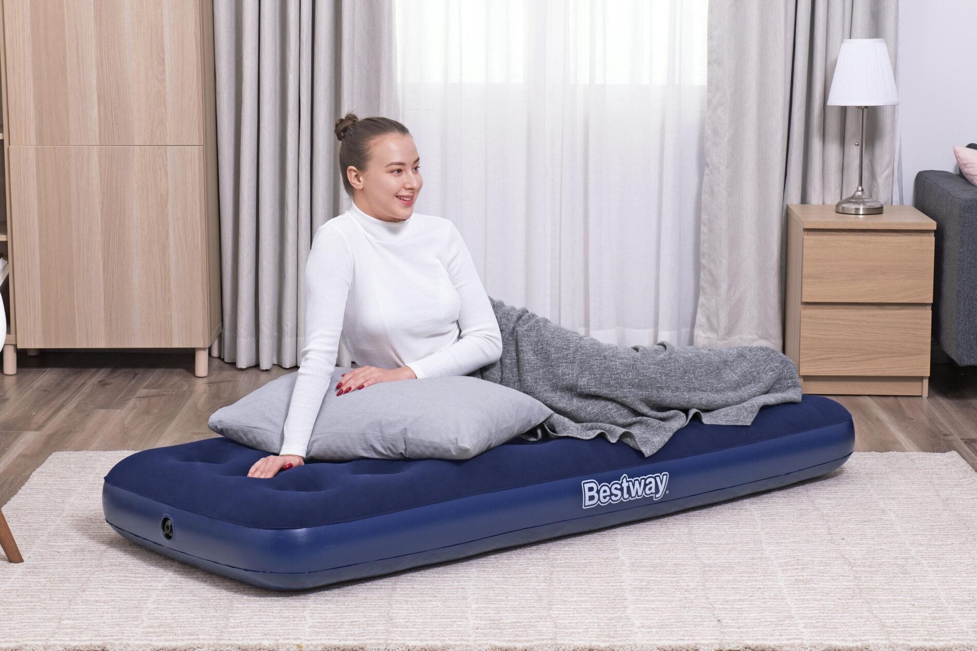 Bestway 1.85m x 76cm x 22cm Air Mattress Jr.Twin Indoor/Outdoor Heavy Duty Durable Camping-Outdoor Recreation > Camping > Inflatable Mattresses-PEROZ Accessories