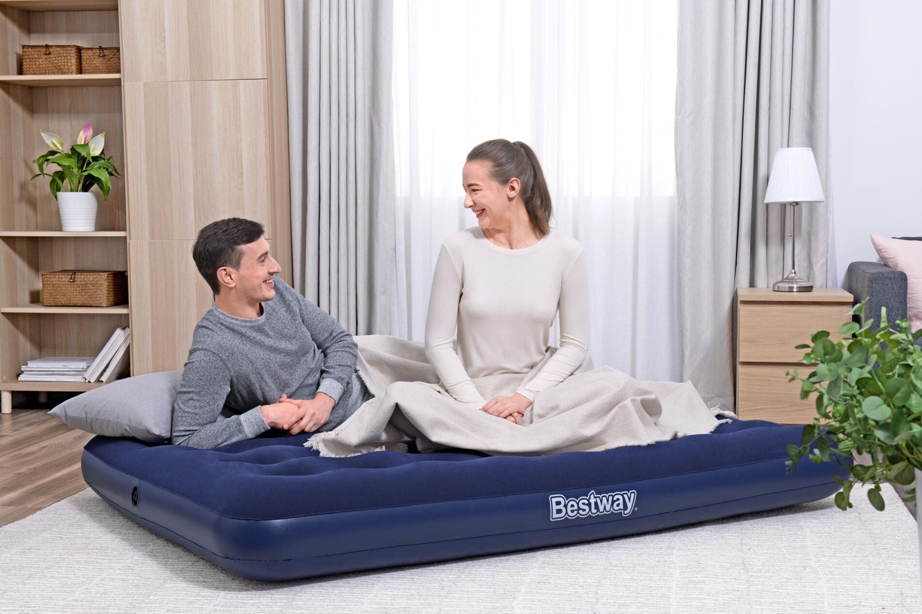 Bestway 1.91m x 1.37m x 22cm Air Mattress Full Inflatable Air Bed Indoor/Outdoor Heavy Duty Durable Camping-Outdoor Recreation > Camping > Inflatable Mattresses-PEROZ Accessories