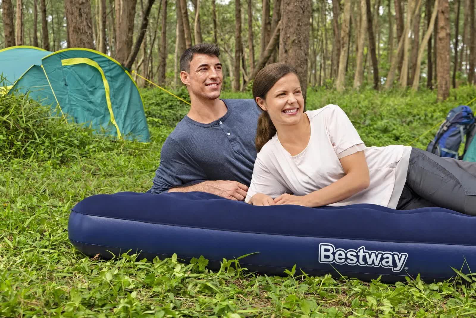 Bestway 2.03m x 1.52m x 22cm Air Mattress Queen Inflatable Air Bed Indoor/Outdoor Heavy Duty Durable Camping-Outdoor Recreation > Camping > Inflatable Mattresses-PEROZ Accessories