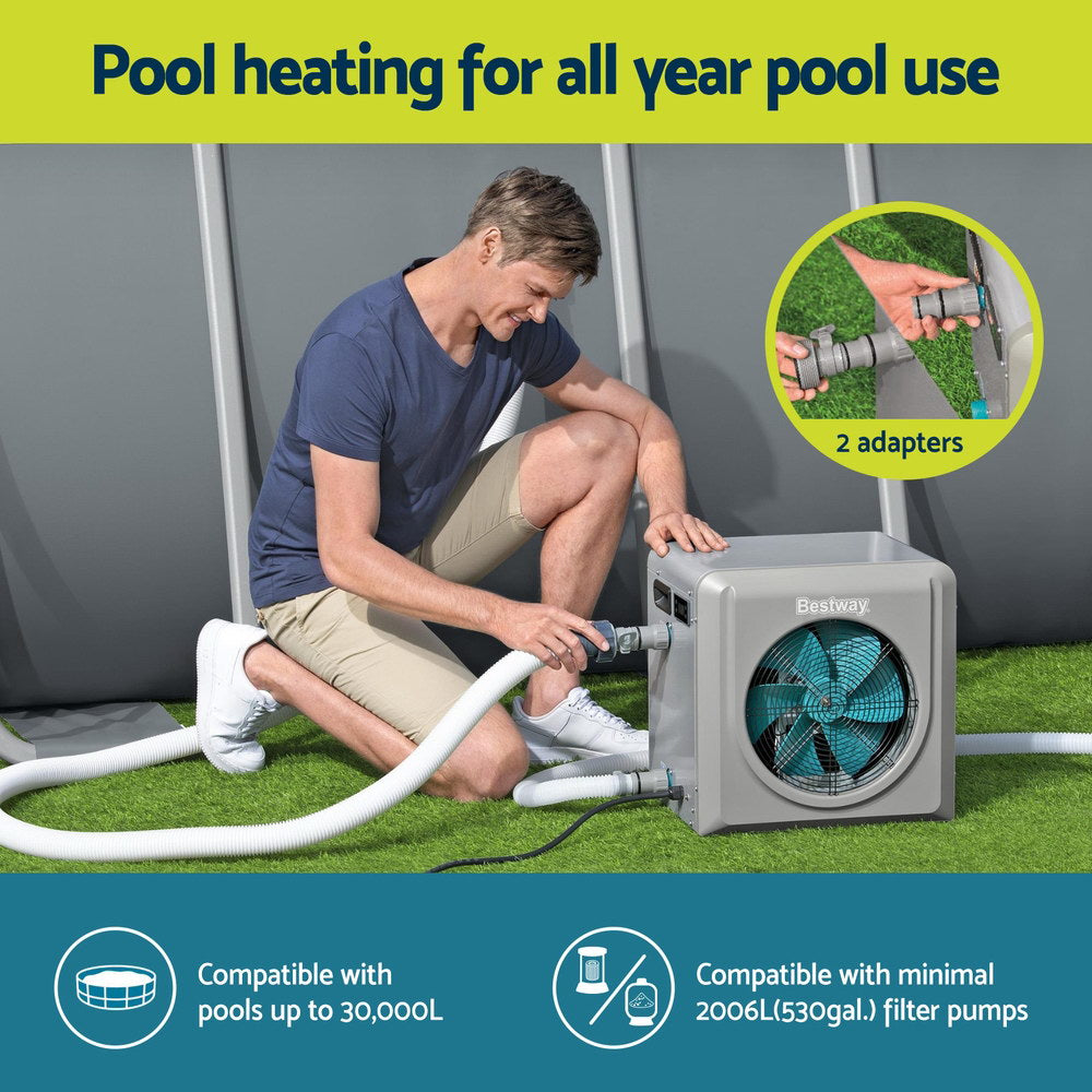 Bestway 4.4kW Pool Heater Water Temperature Heating Fit Pools up to 30,000L-Home & Garden > Fountains > Fountain & Ponds Accessories-PEROZ Accessories