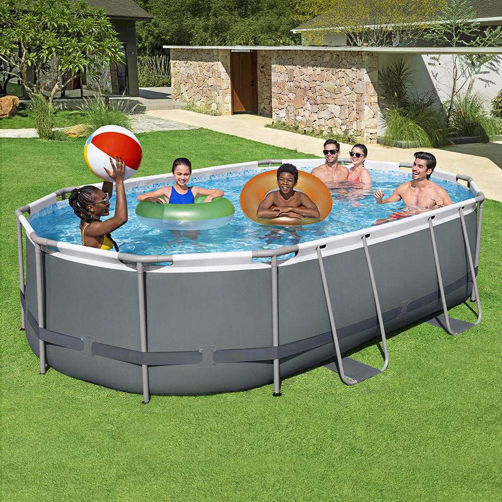 Bestway 488x305x107cm Swimming Pool Steel Frame Set w/ Pump Filter Ladder Cover-Home & Garden > Pool & Accessories > Swimming Pools-PEROZ Accessories