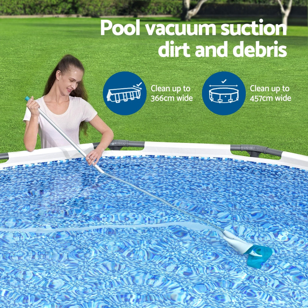 Bestway Pool Cleaner 2 Cleaning Heads Vacuum 6m Hose 1.9m Aluminium Pole-Home & Garden > Pool & Accessories > Pool Covers & Accessories-PEROZ Accessories
