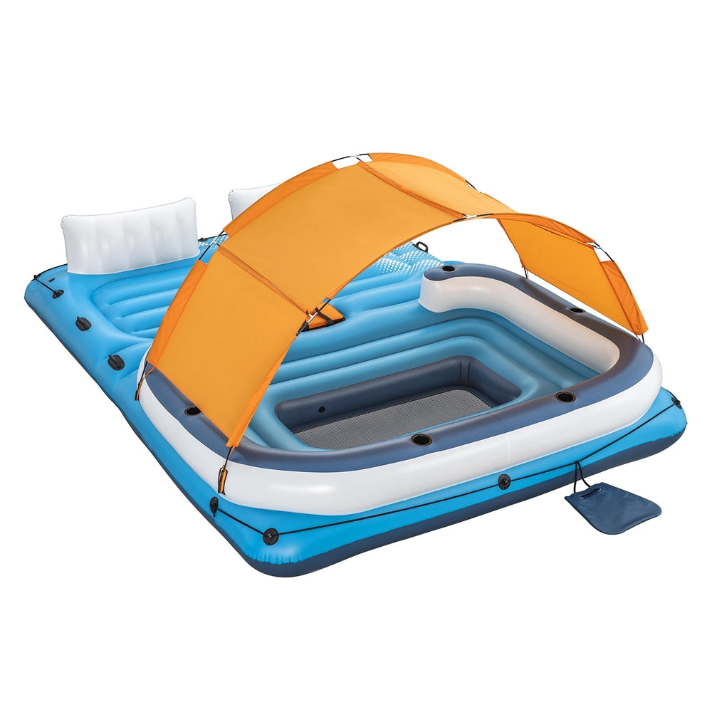 Bestway Pool Float Island Inflatable Lounge 6-person Raft Seat Canopy-Home & Garden > Pool & Accessories > Pool Toys & Inflatables-PEROZ Accessories