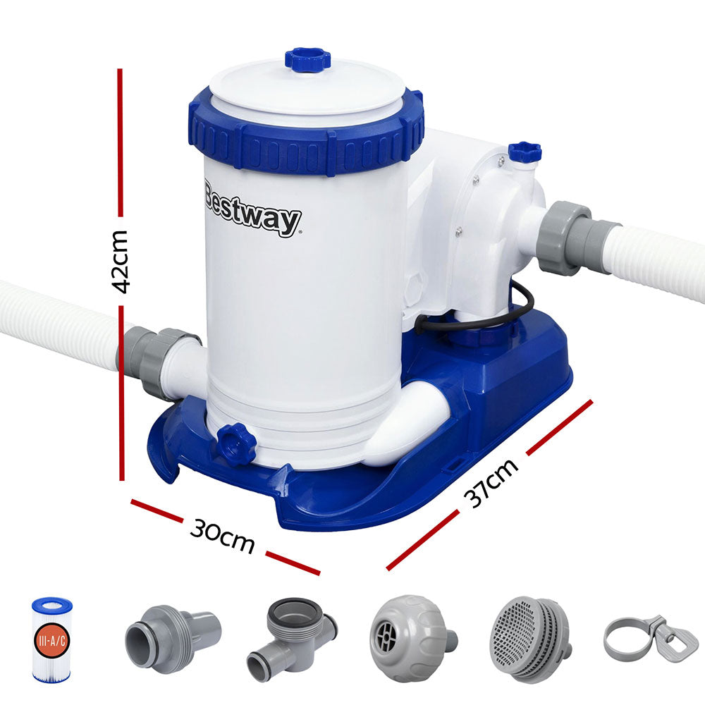 Bestway Pool Pump Cartridge Filter 2500GPH 9463L/H Flowclear™ Filters Cleaner-Tools > Pumps > Pool Pumps-PEROZ Accessories