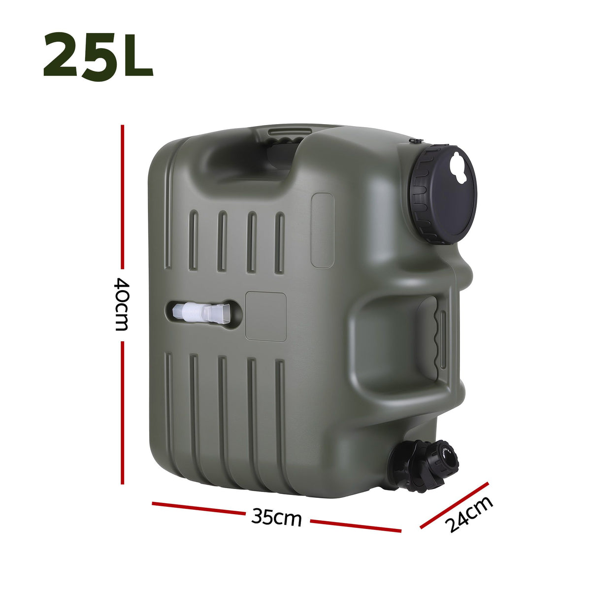 Weisshorn 25L Water Container Jerry Can Bucket Camping Outdoor Storage Tank-Outdoor Recreation > Camping > Portable Toilets & Showers-PEROZ Accessories