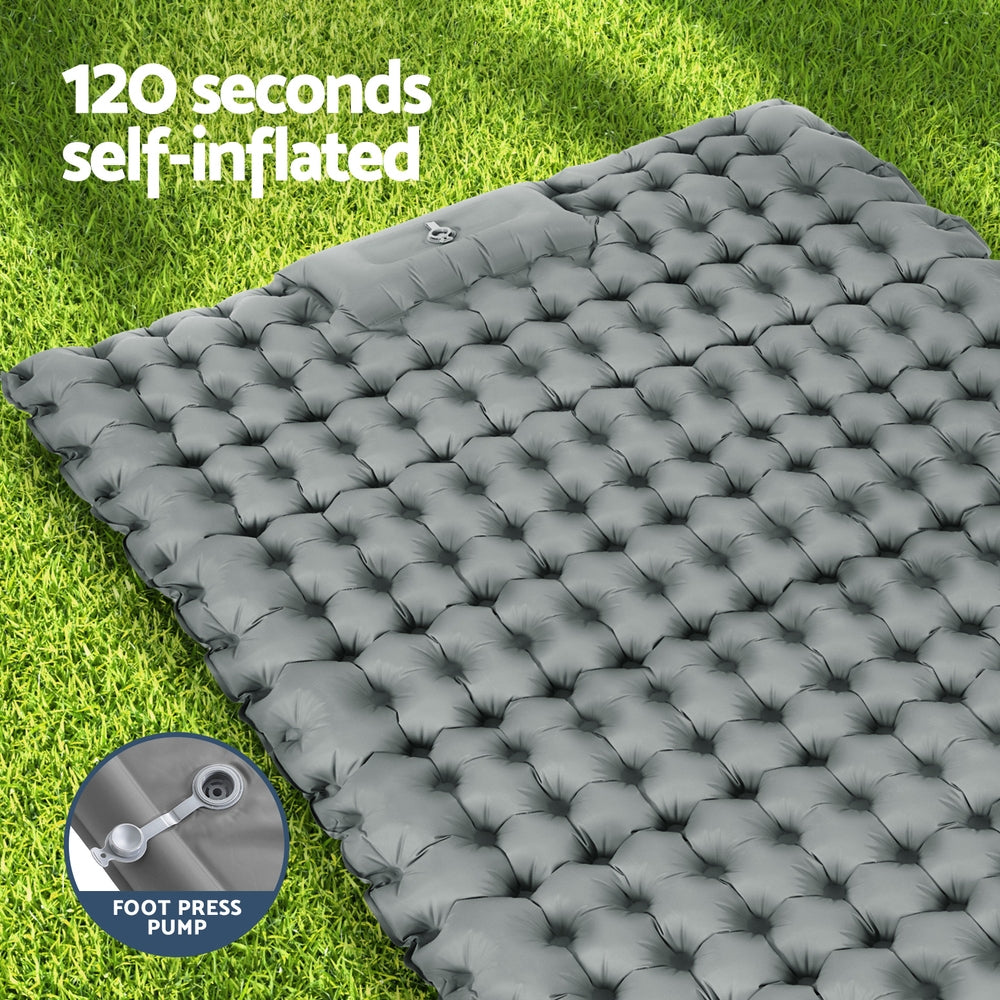 Weisshorn Self Inflating Mattress Camping Sleeping Mat Air Bed Double Pillow Bag-Outdoor Recreation > Camping > Inflatable Mattresses-PEROZ Accessories