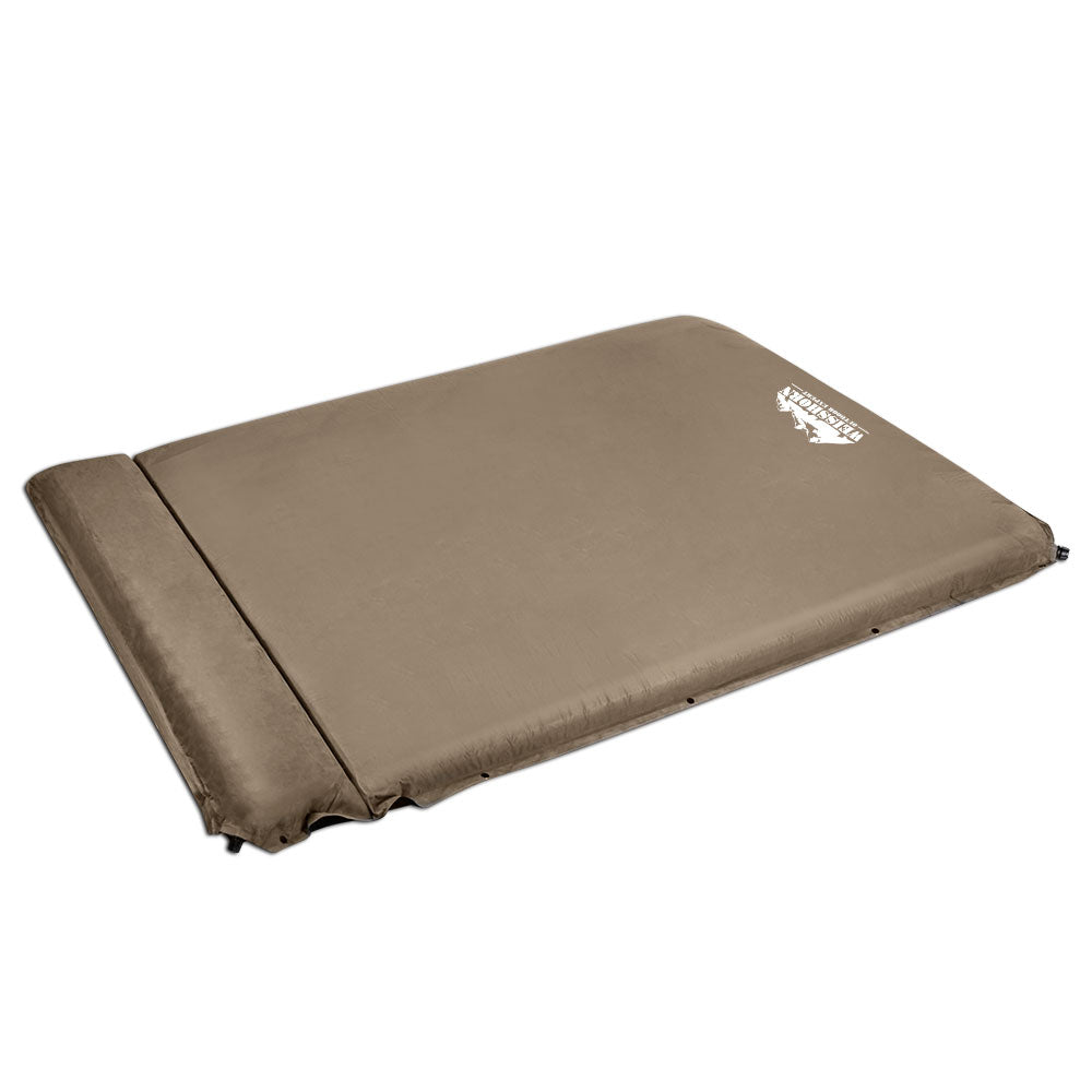 Weisshorn Self Inflating Mattress 10CM Camping Sleeping Mat Air Double Coffee-Outdoor > Camping-PEROZ Accessories