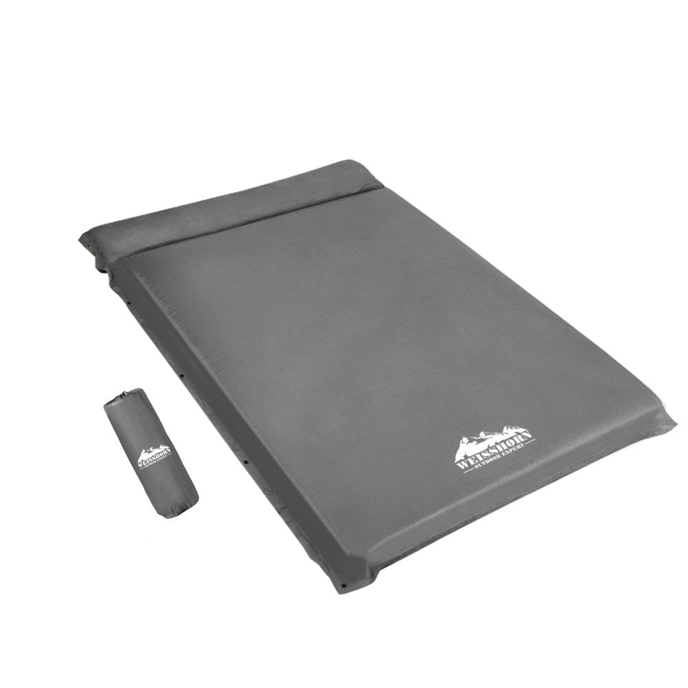 Weisshorn Self Inflating Mattress 10CM Camping Sleeping Mat Air Double Grey-Outdoor > Camping-PEROZ Accessories