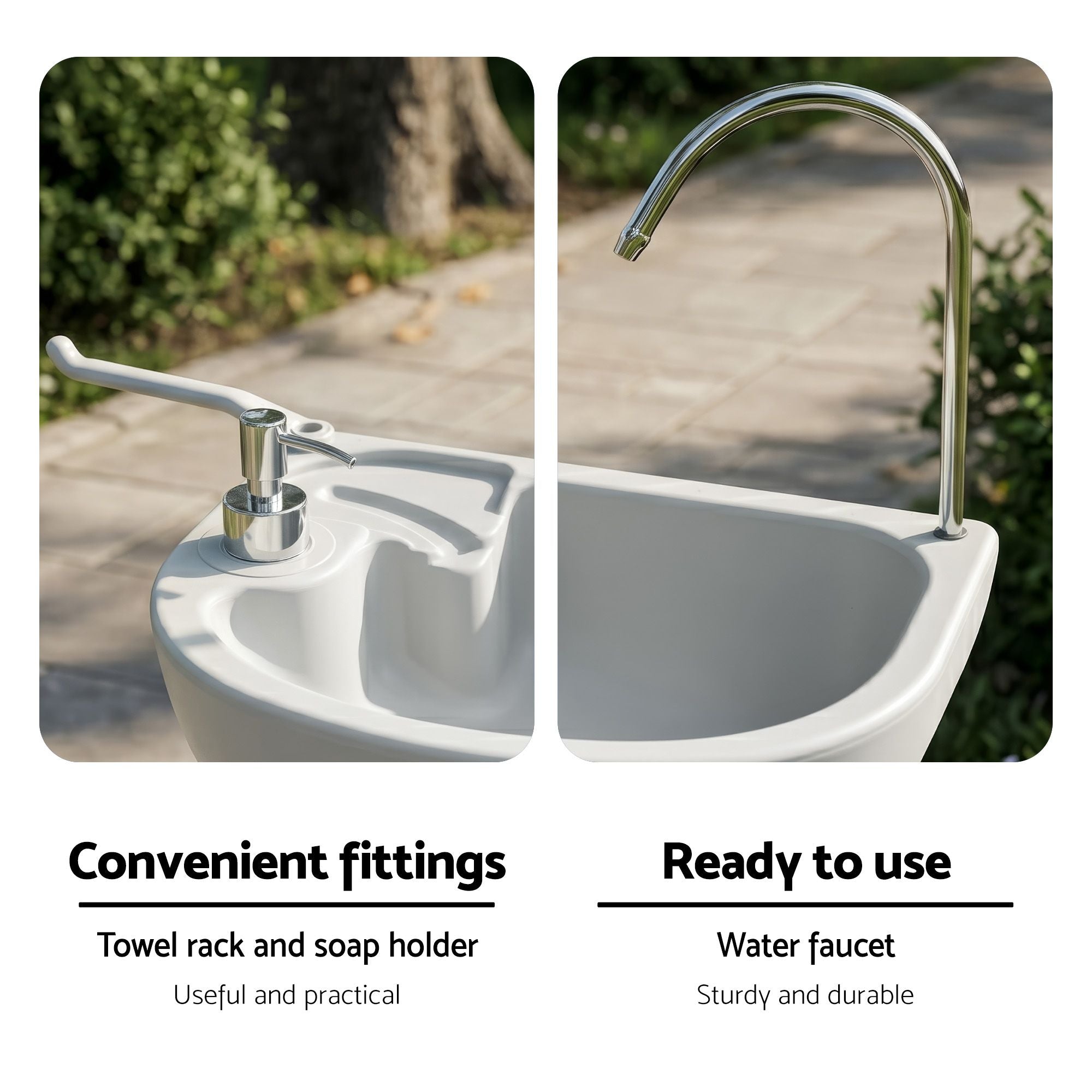 Weisshorn Camping Basin Portable Hand Wash Sink Stand 19L Capacity-Portable Camping Washes-PEROZ Accessories