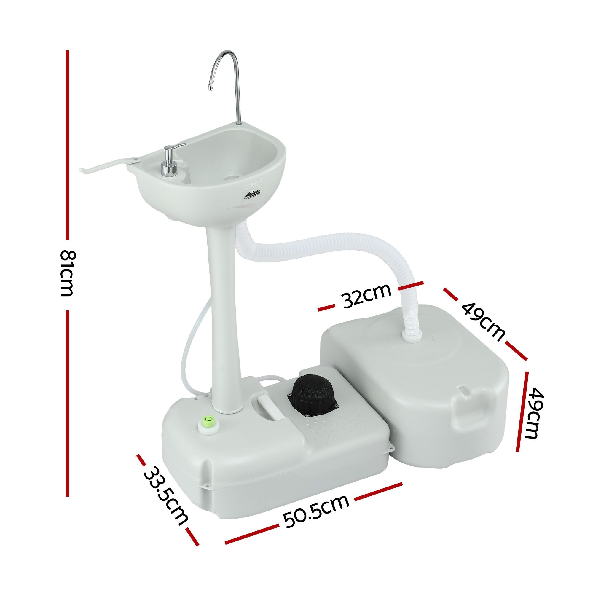 Weisshorn Camping Basin Portable Hand Wash Sink Stand 43L Capacity-Portable Camping Washes-PEROZ Accessories