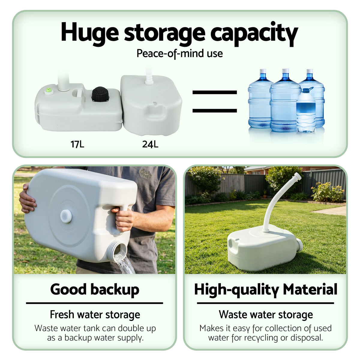 Weisshorn Camping Basin Portable Hand Wash Sink Stand 43L Capacity-Portable Camping Washes-PEROZ Accessories