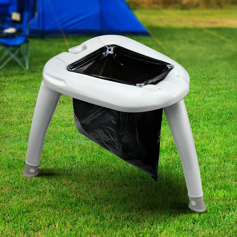 Weisshorn Portable Folding Toilet Camping Outdoor Caravan Plastic Bag-Outdoor Recreation > Camping > Portable Toilets & Showers-PEROZ Accessories