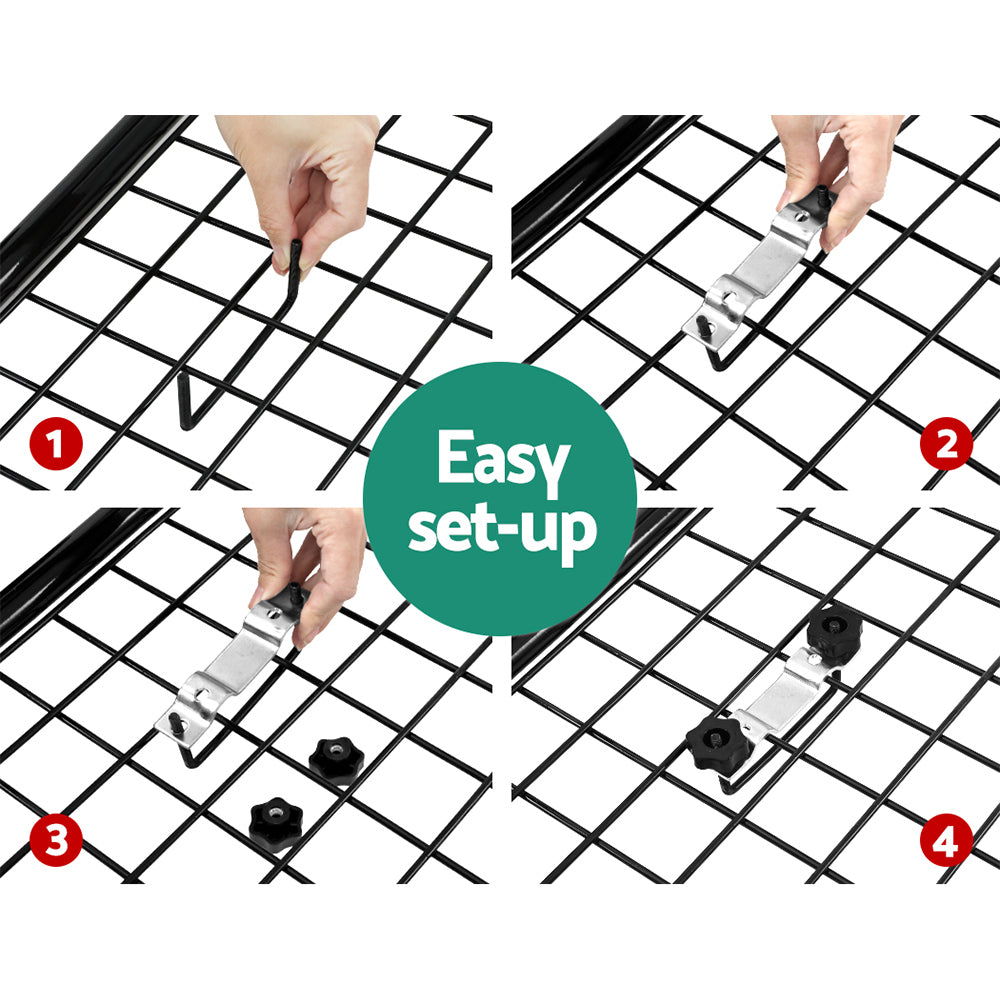 Giantz Universal Car Roof Rack Basket Luggage Vehicle Cargo Carrier 123cm Black-Auto Accessories > Auto Accessories Others > Cross Bar-PEROZ Accessories