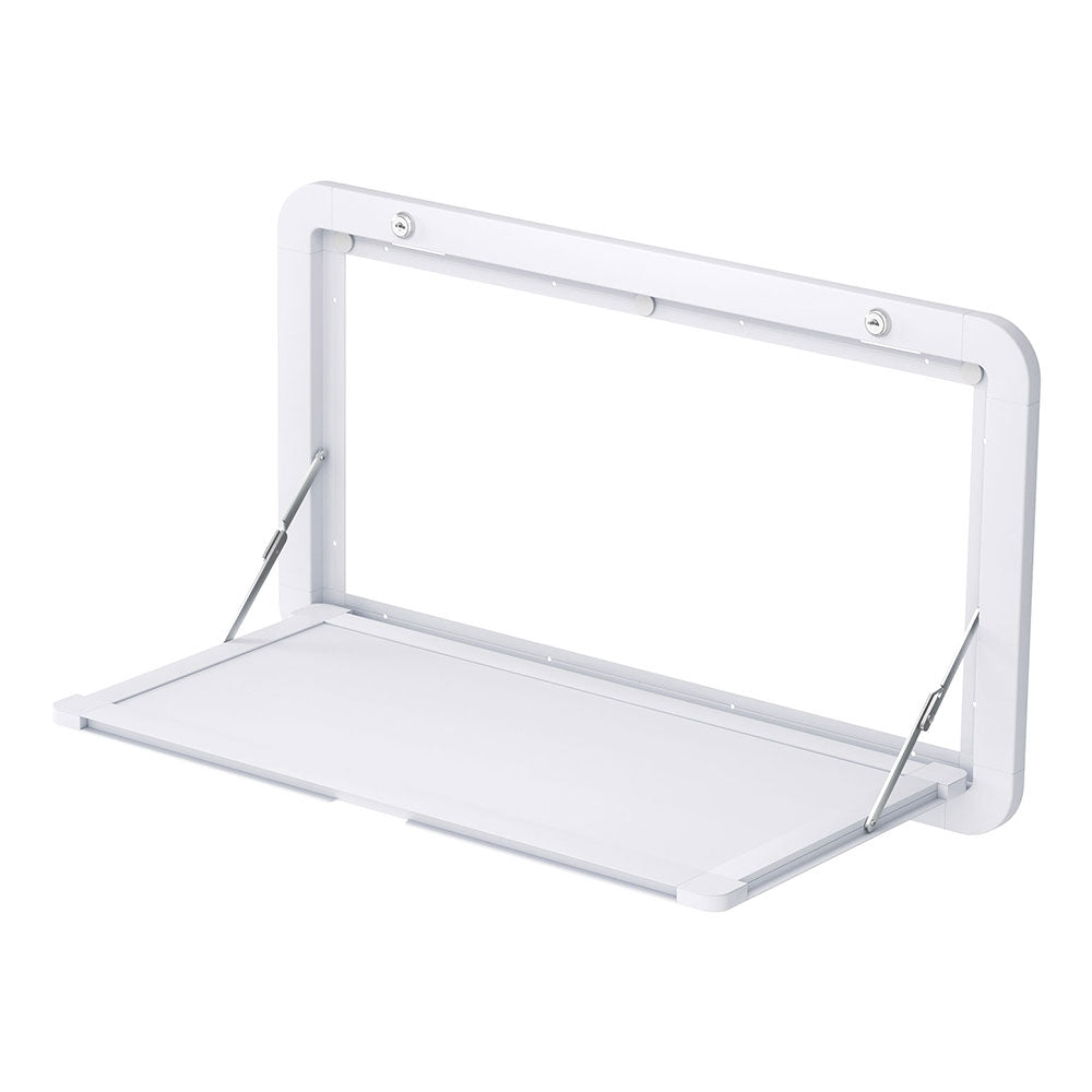 Weisshorn Caravan Table 800 x 450mm Folding Lockable White-Sports & Fitness > Bikes & Accessories > Bicycle Stands & Storage-PEROZ Accessories