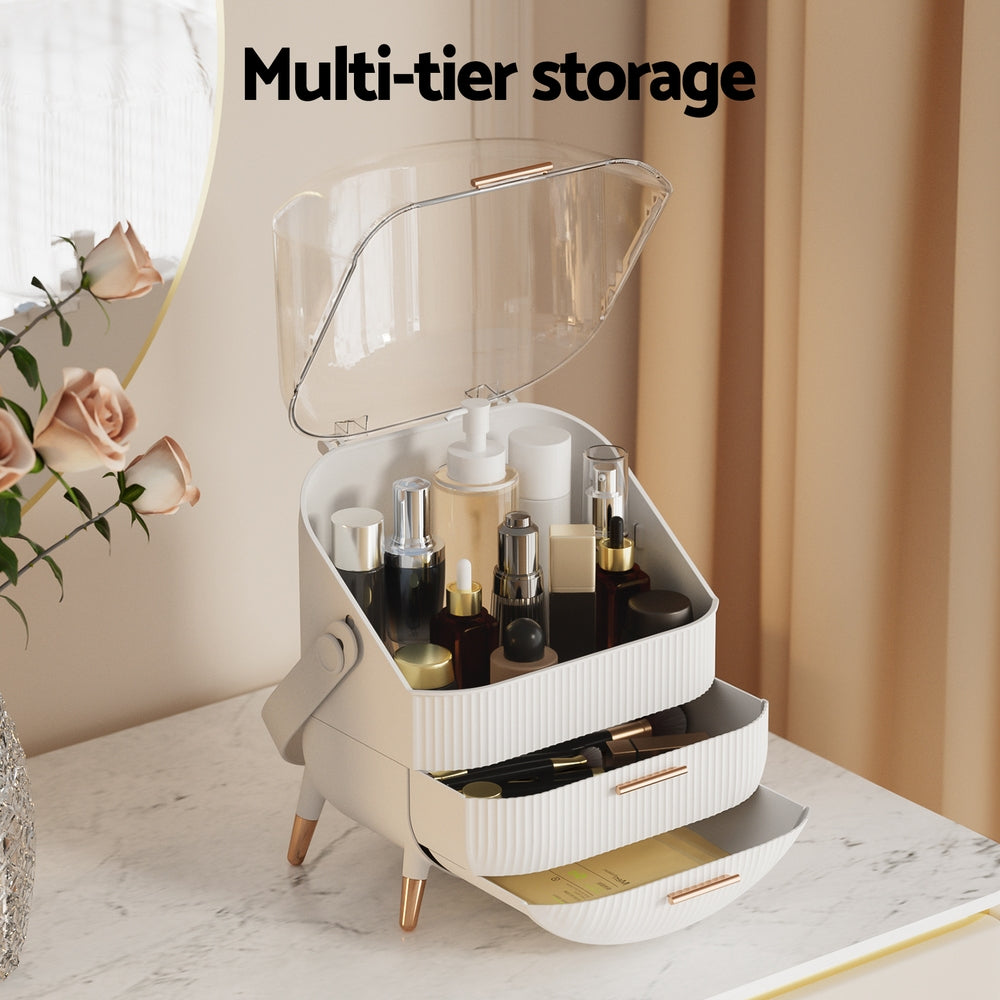 Embellir Makeup Case Portable Cosmetic Organizer Storage Box Jewellery Holder-Health & Beauty > Makeup Mirrors-PEROZ Accessories