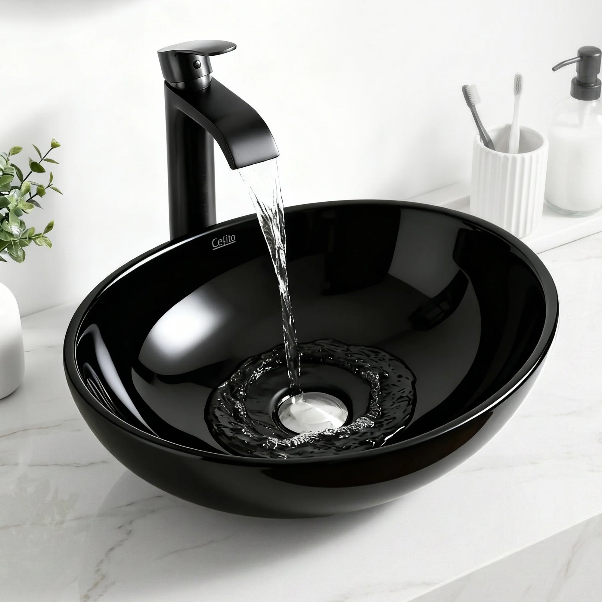 Cefito Bathroom Basin Ceramic Vanity Sink Hand Wash Bowl 41x34cm-Furniture > Bathroom > Sinks-PEROZ Accessories