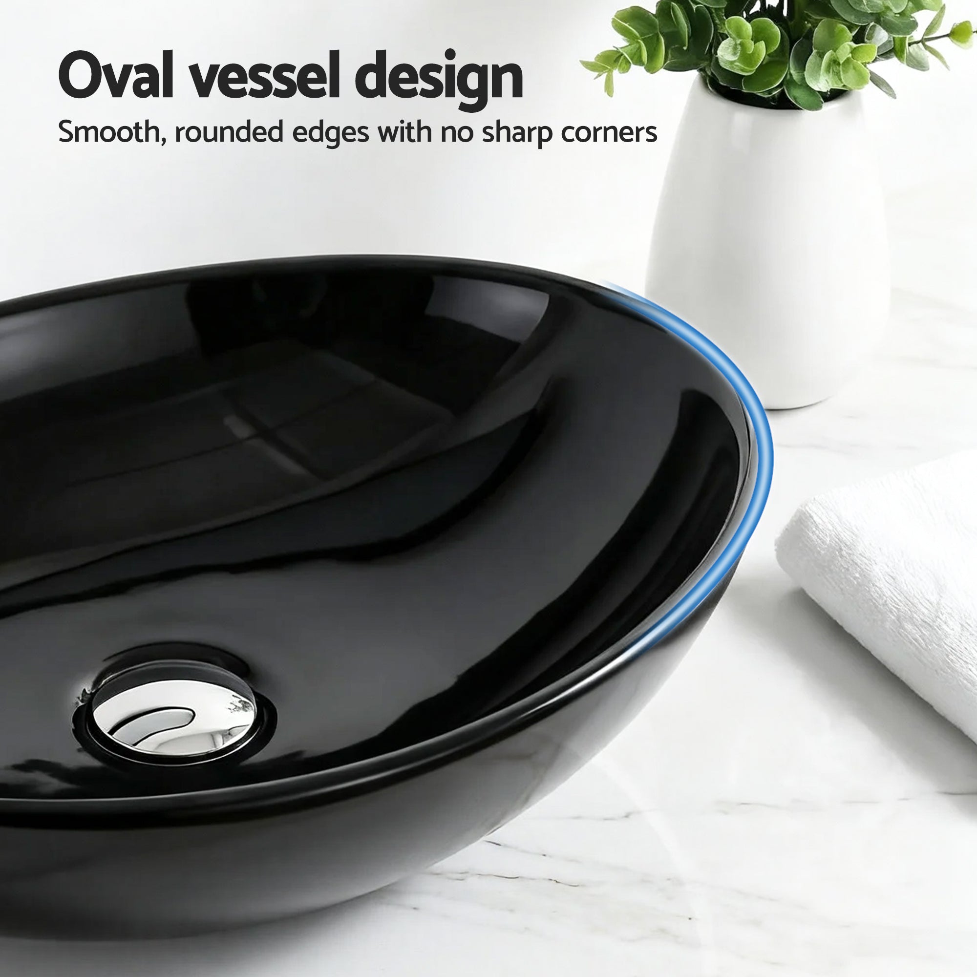 Cefito Bathroom Basin Ceramic Vanity Sink Hand Wash Bowl 41x34cm-Furniture > Bathroom > Sinks-PEROZ Accessories