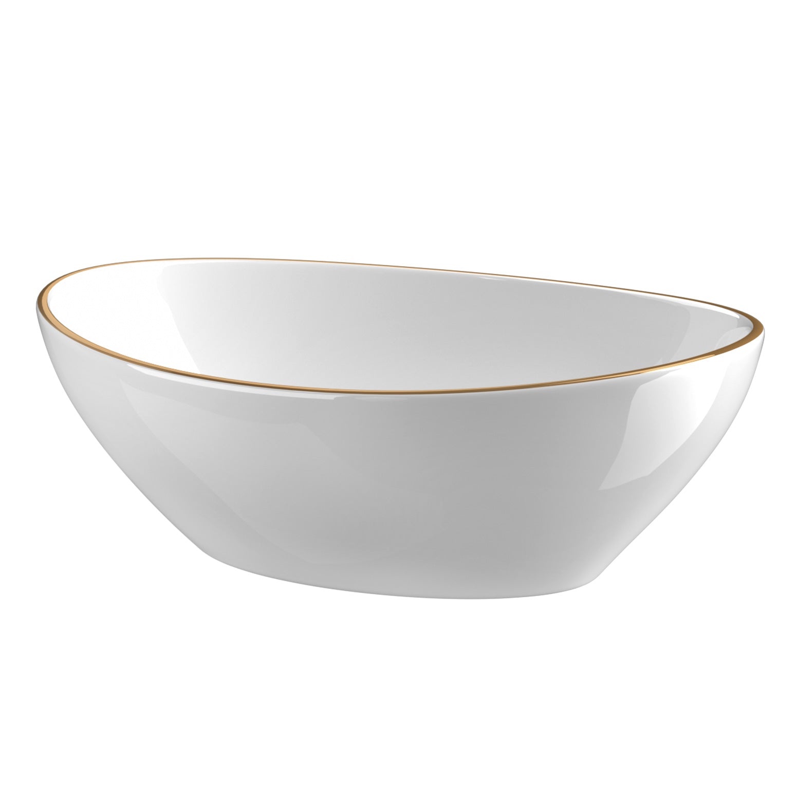Cefito Bathroom Basin Ceramic Vanity Sink Hand Wash Bowl Gold Line 41x34cm-Furniture > Bathroom > Sinks-PEROZ Accessories