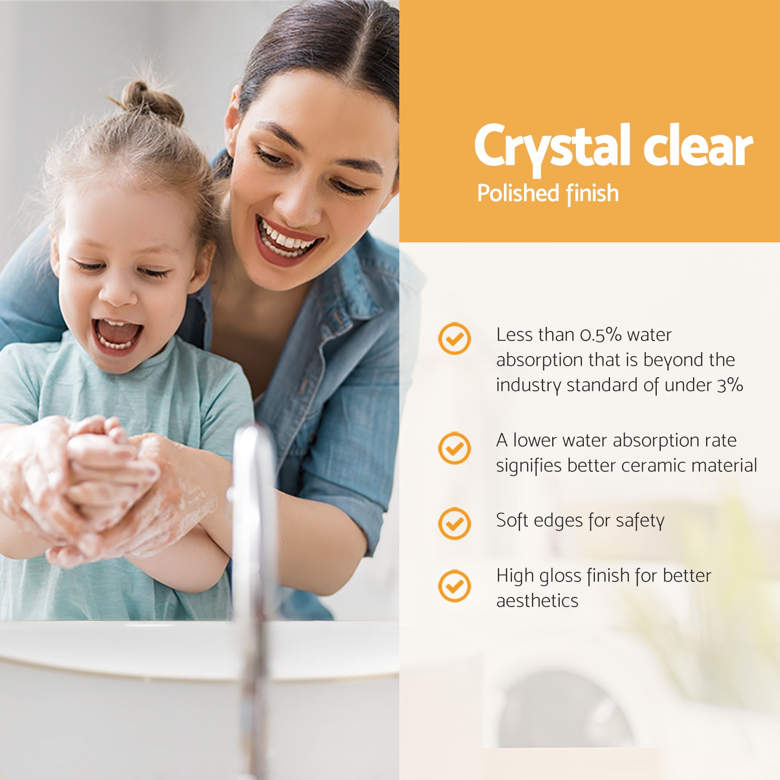 Cefito Bathroom Basin Ceramic Vanity Sink Hand Wash Bowl Gold Line 41x34cm-Furniture > Bathroom > Sinks-PEROZ Accessories