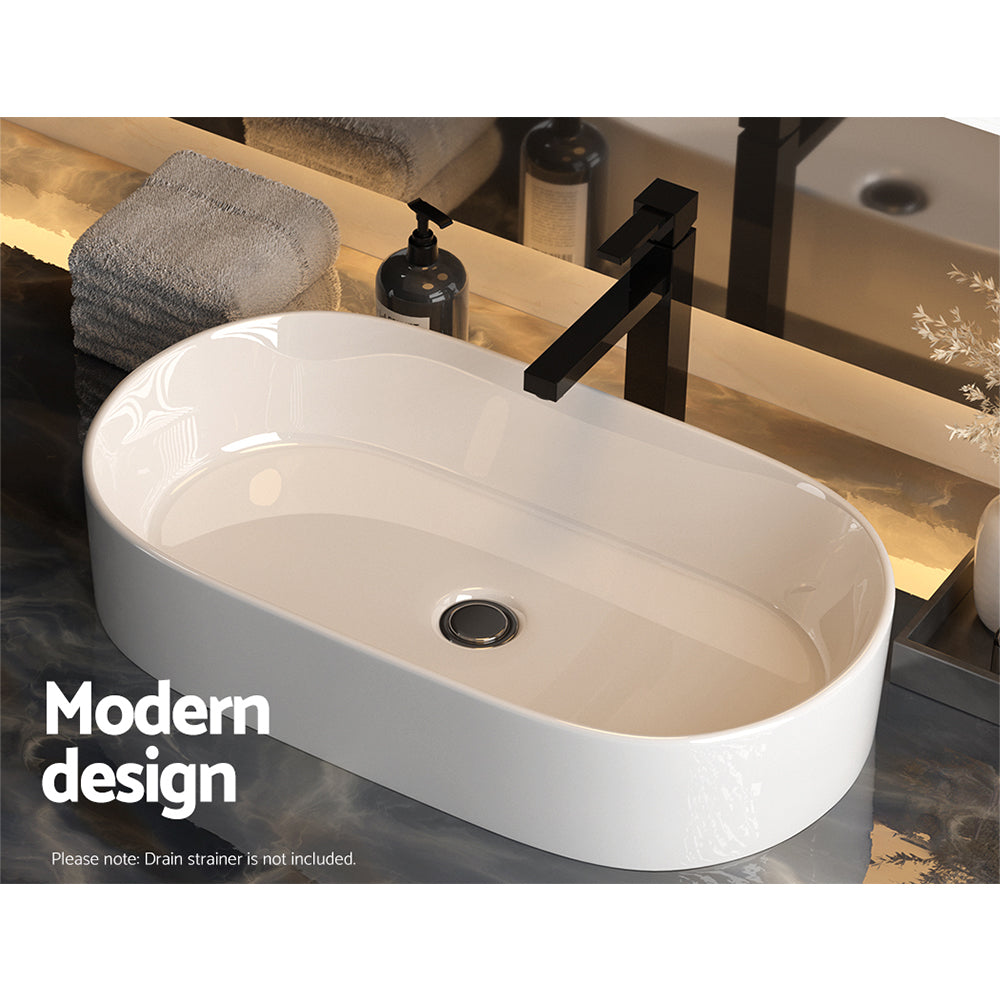 Cefito Bathroom Basin Ceramic Vanity Sink Hand Wash Bowl 52x31cm-Furniture > Bathroom > Sinks-PEROZ Accessories