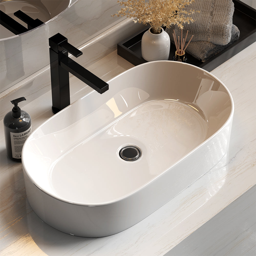 Cefito Bathroom Basin Ceramic Vanity Sink Hand Wash Bowl 52x31cm-Furniture > Bathroom > Sinks-PEROZ Accessories