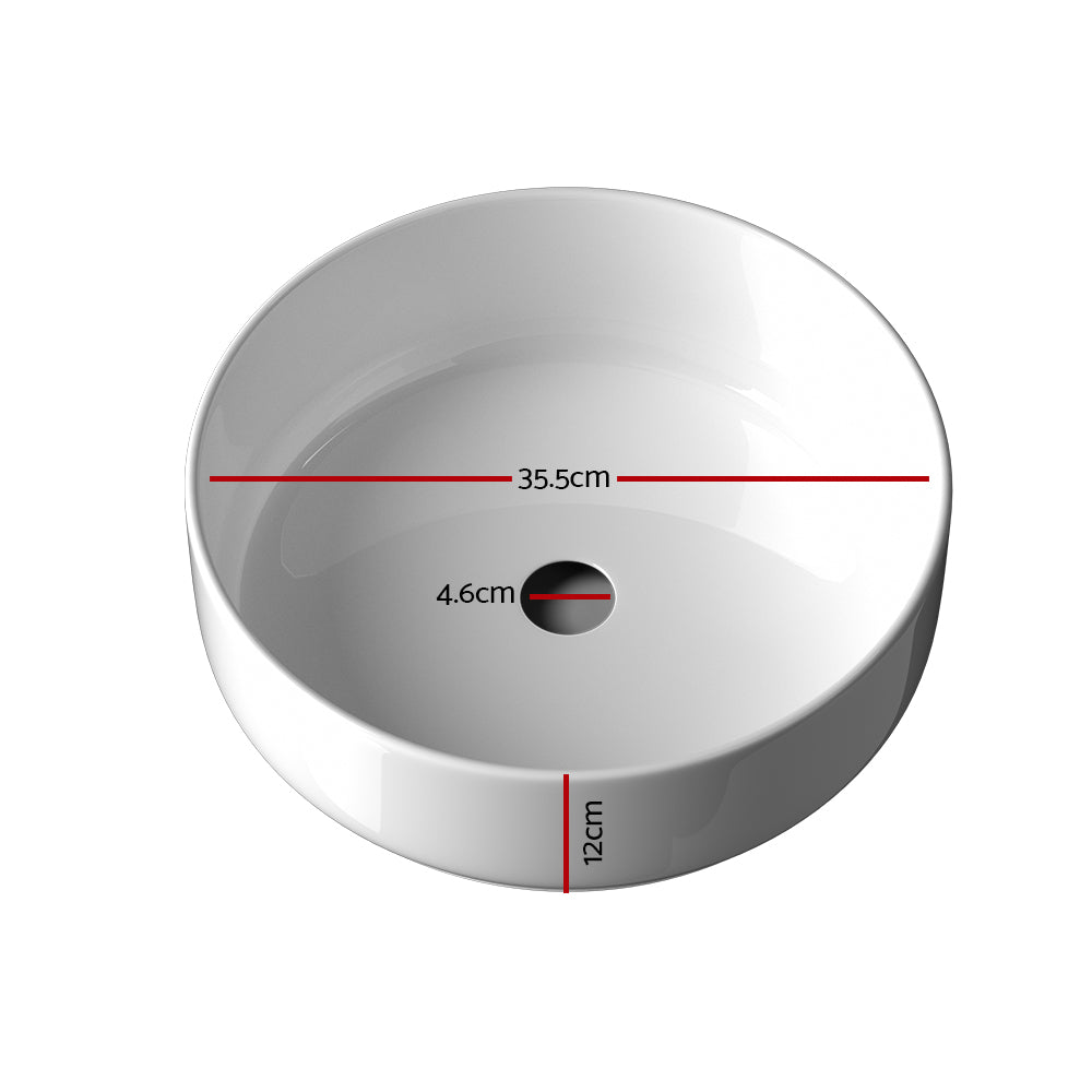 Cefito Bathroom Basin Ceramic Vanity Sink Hand Wash Bowl 35x12cm-Furniture > Bathroom > Sinks-PEROZ Accessories