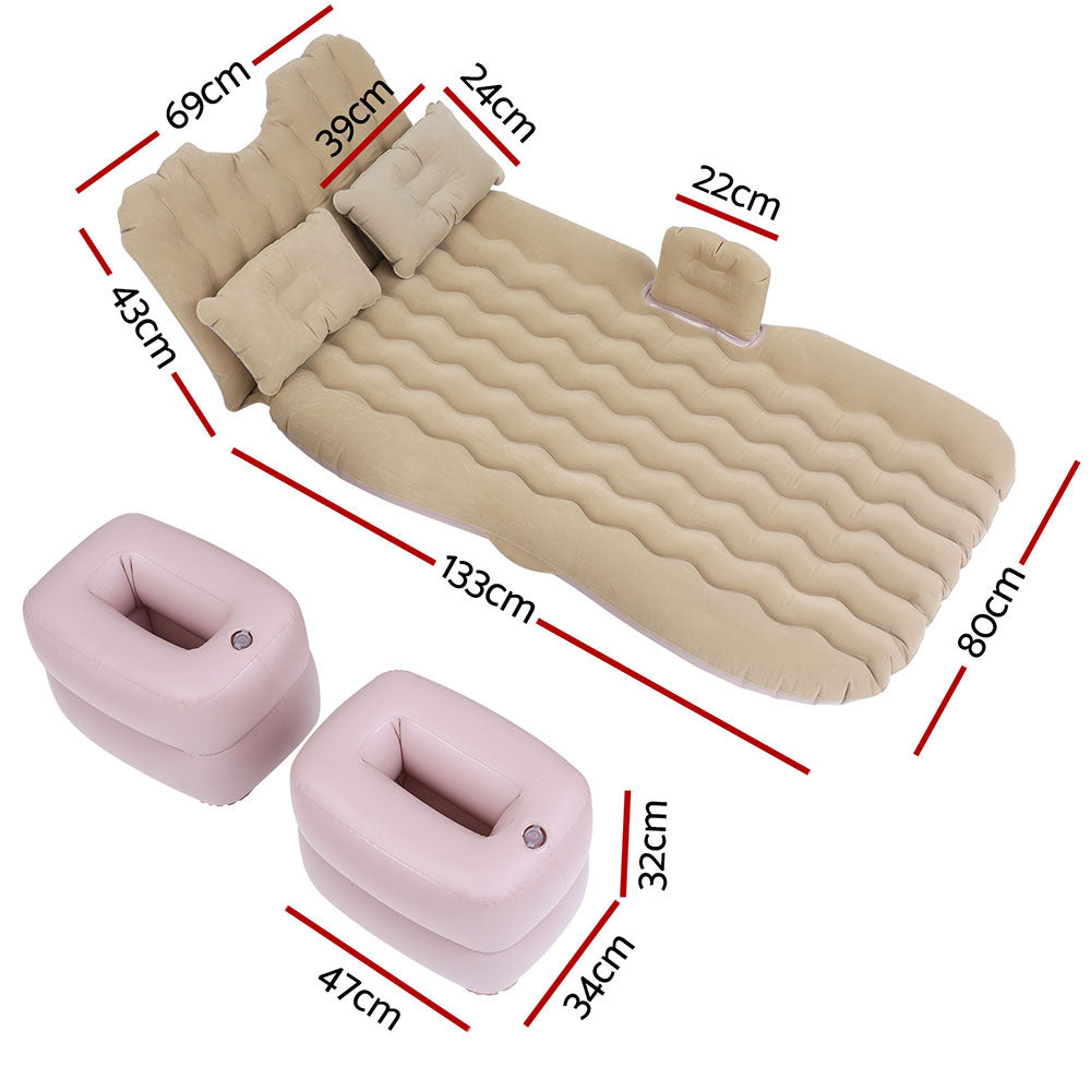 Weisshorn Car Mattress 176x80 Inflatable SUV Back Seat Camping Bed Beige-Mattress-PEROZ Accessories