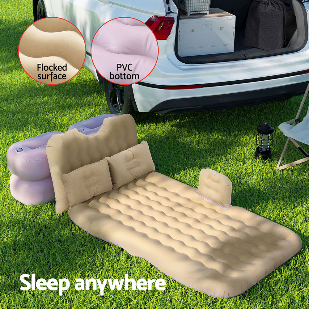 Weisshorn Car Mattress 176x80 Inflatable SUV Back Seat Camping Bed Beige-Mattress-PEROZ Accessories