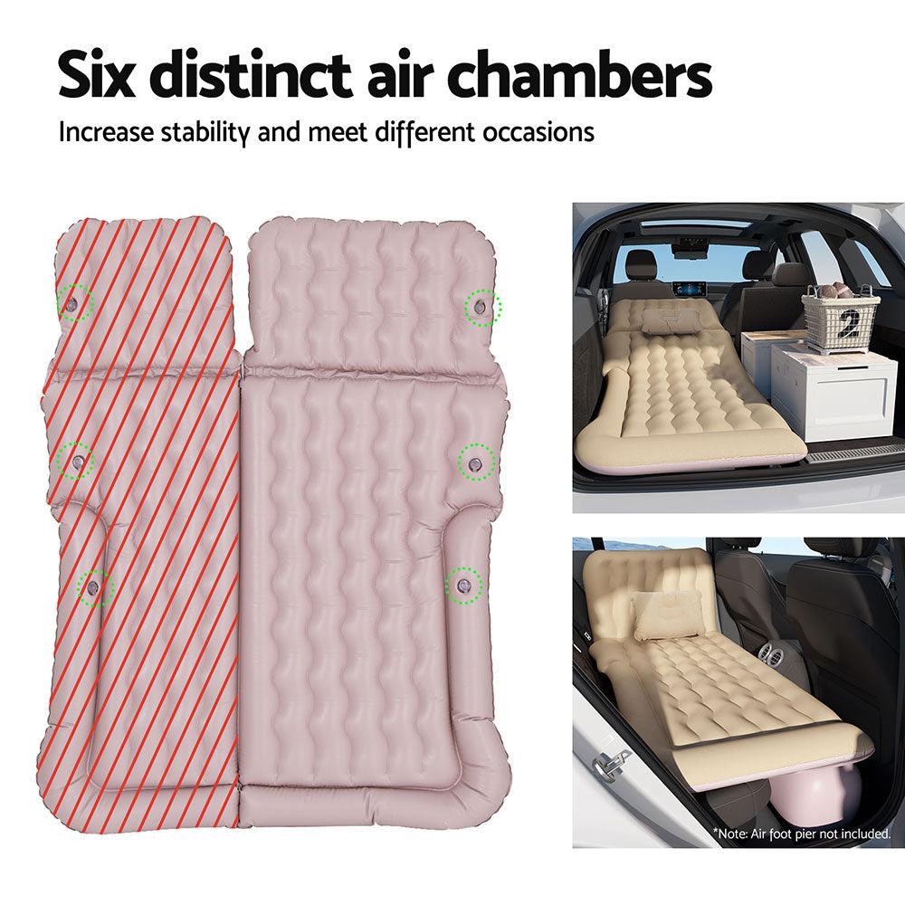 Weisshorn Car Mattress 175x130 Inflatable SUV Back Seat Camping Bed Beige-Mattress-PEROZ Accessories