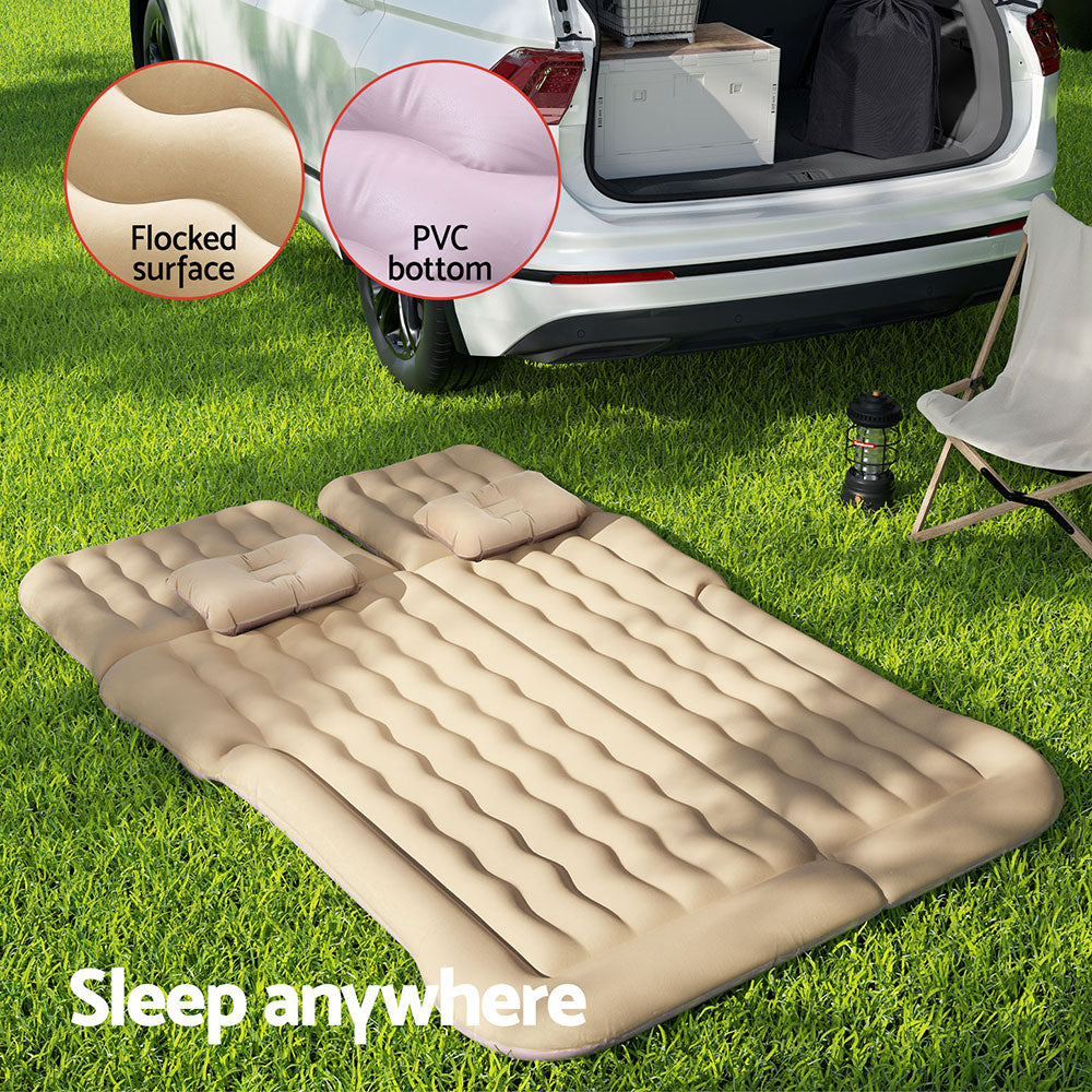Weisshorn Car Mattress 175x130 Inflatable SUV Back Seat Camping Bed Beige-Mattress-PEROZ Accessories