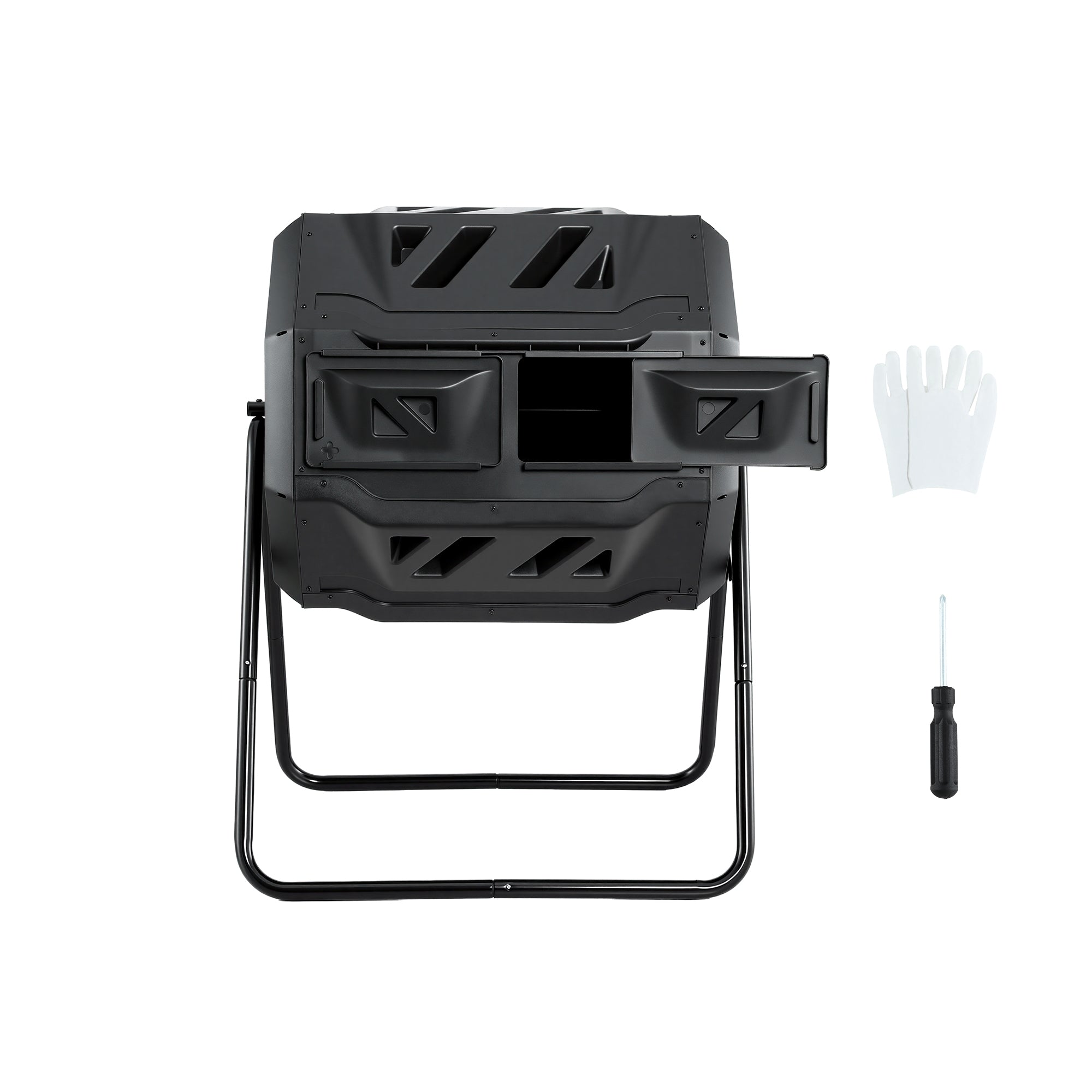 Gardeon Compost Bin Dual-Chamber 160L Composter Tumbler Rotating Garden Recycle Food Waste-Home & Garden > Garden Tools > Gardening Accessories-PEROZ Accessories