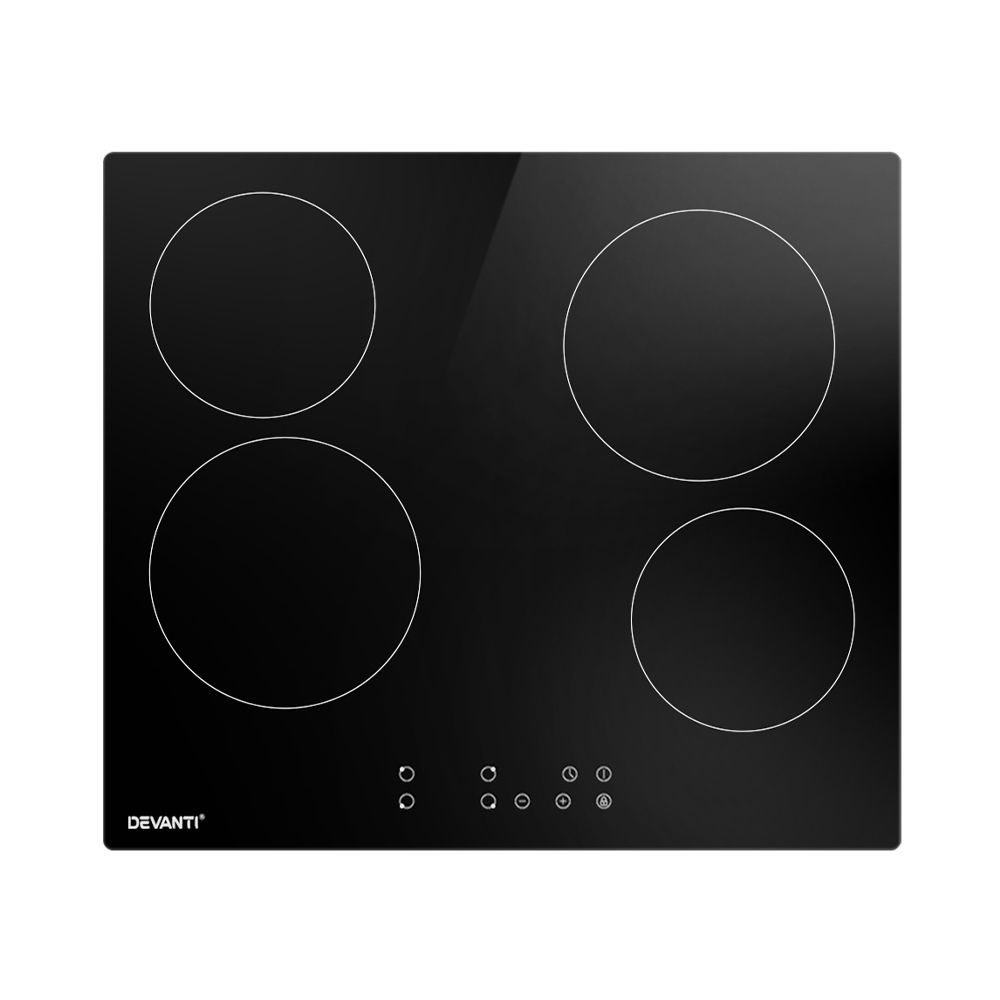 Devanti Electric Ceramic Cooktop 60cm Touch Control-Electric Cooktops-PEROZ Accessories