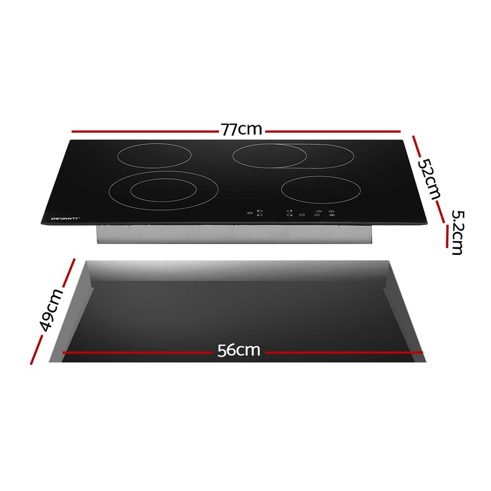 Devanti Electric Ceramic Cooktop 77cm-Appliances > Kitchen Appliances-PEROZ Accessories