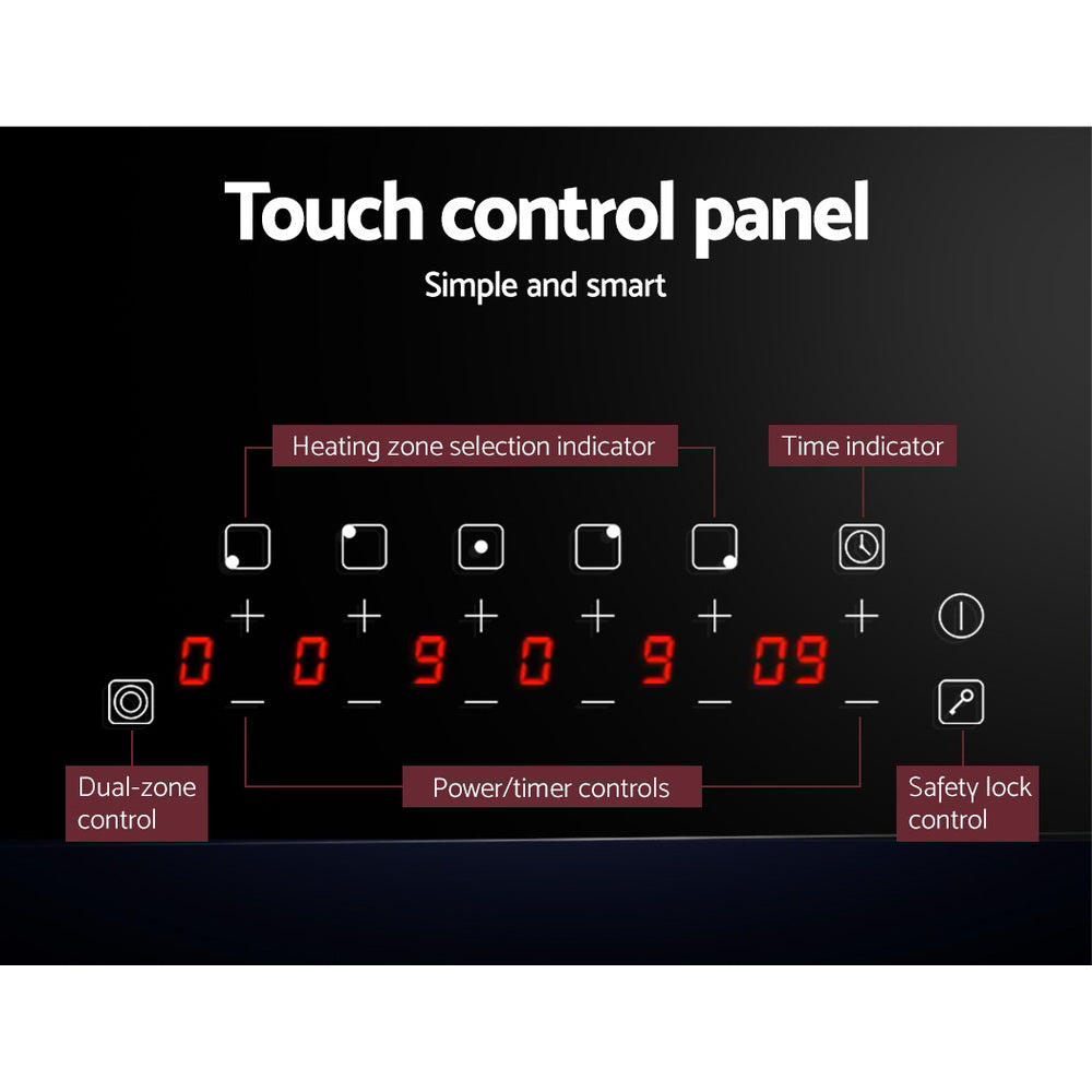 Devanti Electric Ceramic Cooktop 90cm-Electric Cooktops-PEROZ Accessories