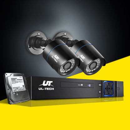 UL-Tech CCTV Security System 2TB 4CH DVR 1080P 2 Camera Sets-CCTV-PEROZ Accessories