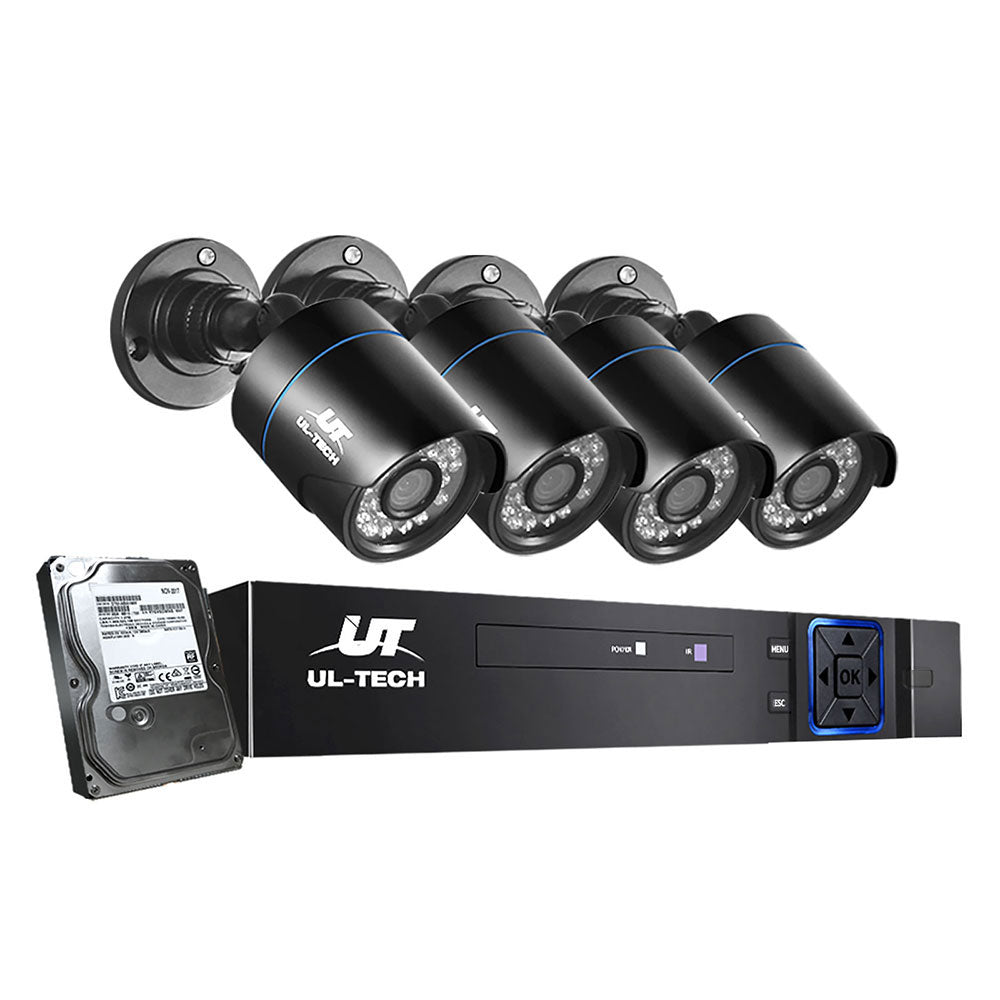 UL-tech CCTV Security System 8CH DVR 4 Cameras 1TB Hard Drive-CCTV-PEROZ Accessories
