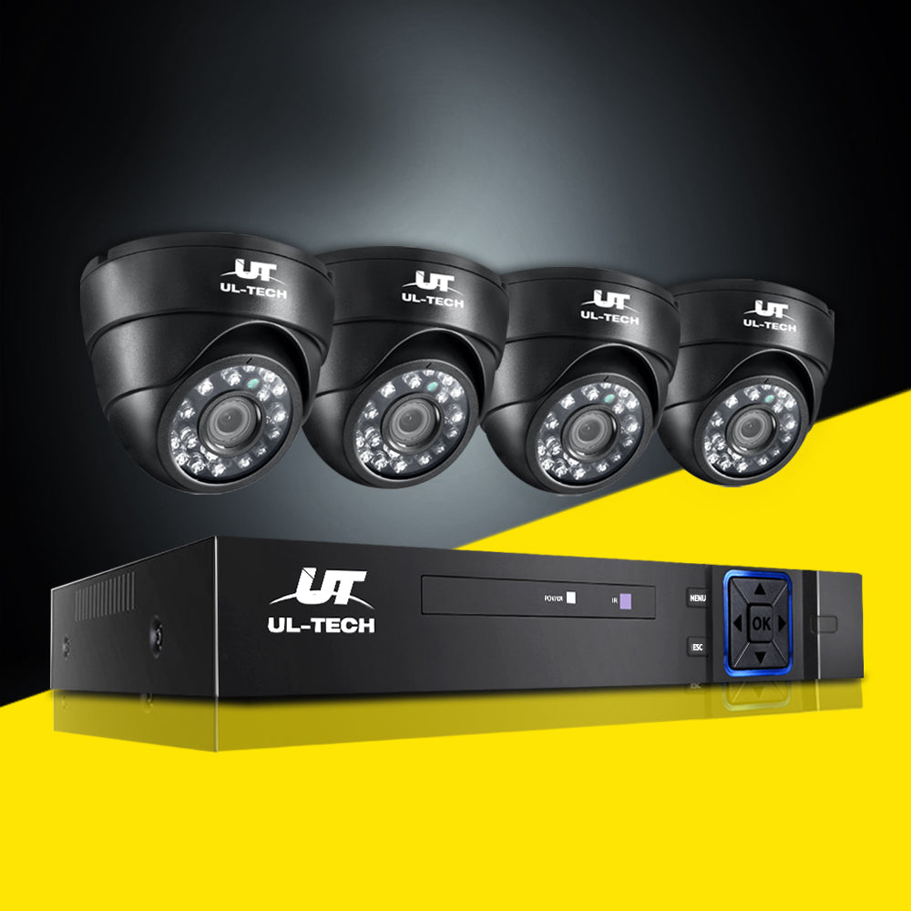 UL-tech CCTV Camera Security System Home 8CH DVR 1080P IP Day Night 4 Dome Cameras Kit-CCTV-PEROZ Accessories