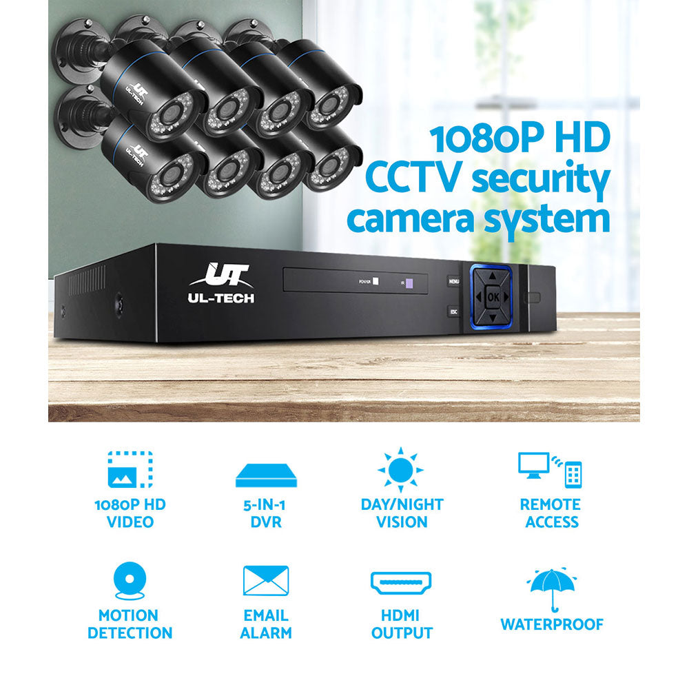 UL-tech CCTV Security System 8CH DVR 8 Cameras 1TB Hard Drive-CCTV-PEROZ Accessories