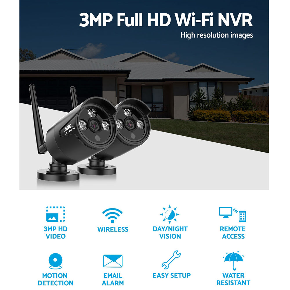UL-tech Wireless CCTV System 2 Camera Set For DVR Outdoor Long Range 3MP-CCTV-PEROZ Accessories
