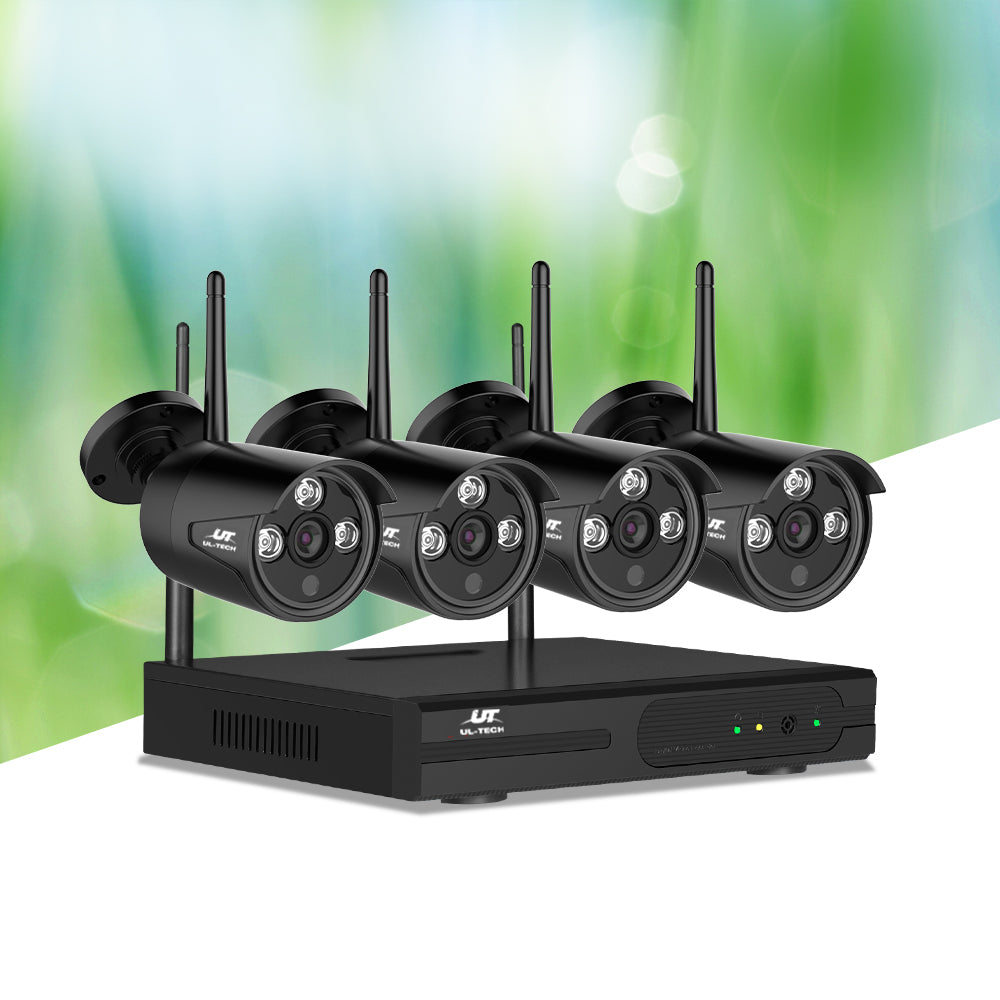UL-tech Wireless CCTV Security System 8CH NVR 3MP 4 Bullet Cameras-CCTV-PEROZ Accessories
