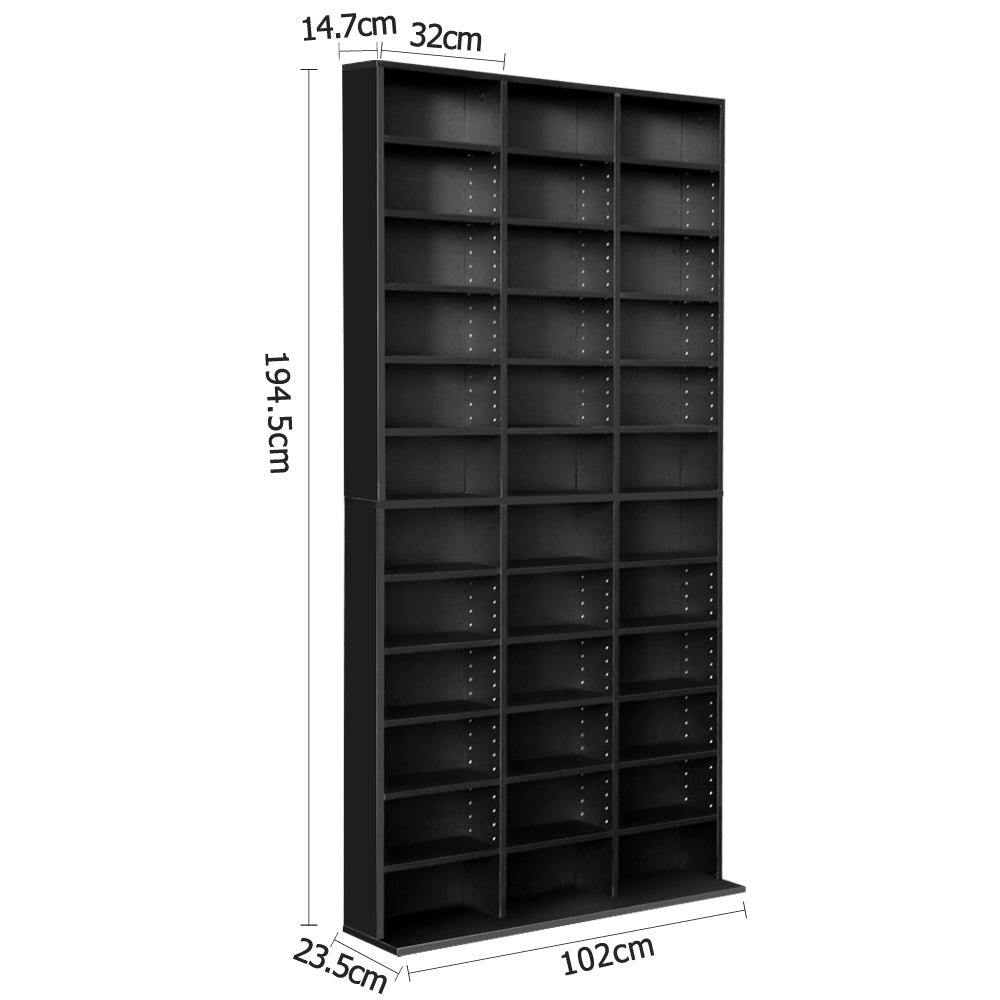 Artiss Bookshelf CD Storage Rack - BERT Black-Home & Garden > Storage-PEROZ Accessories